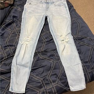 Hollister Light Blue Ripped Skinny Jeans